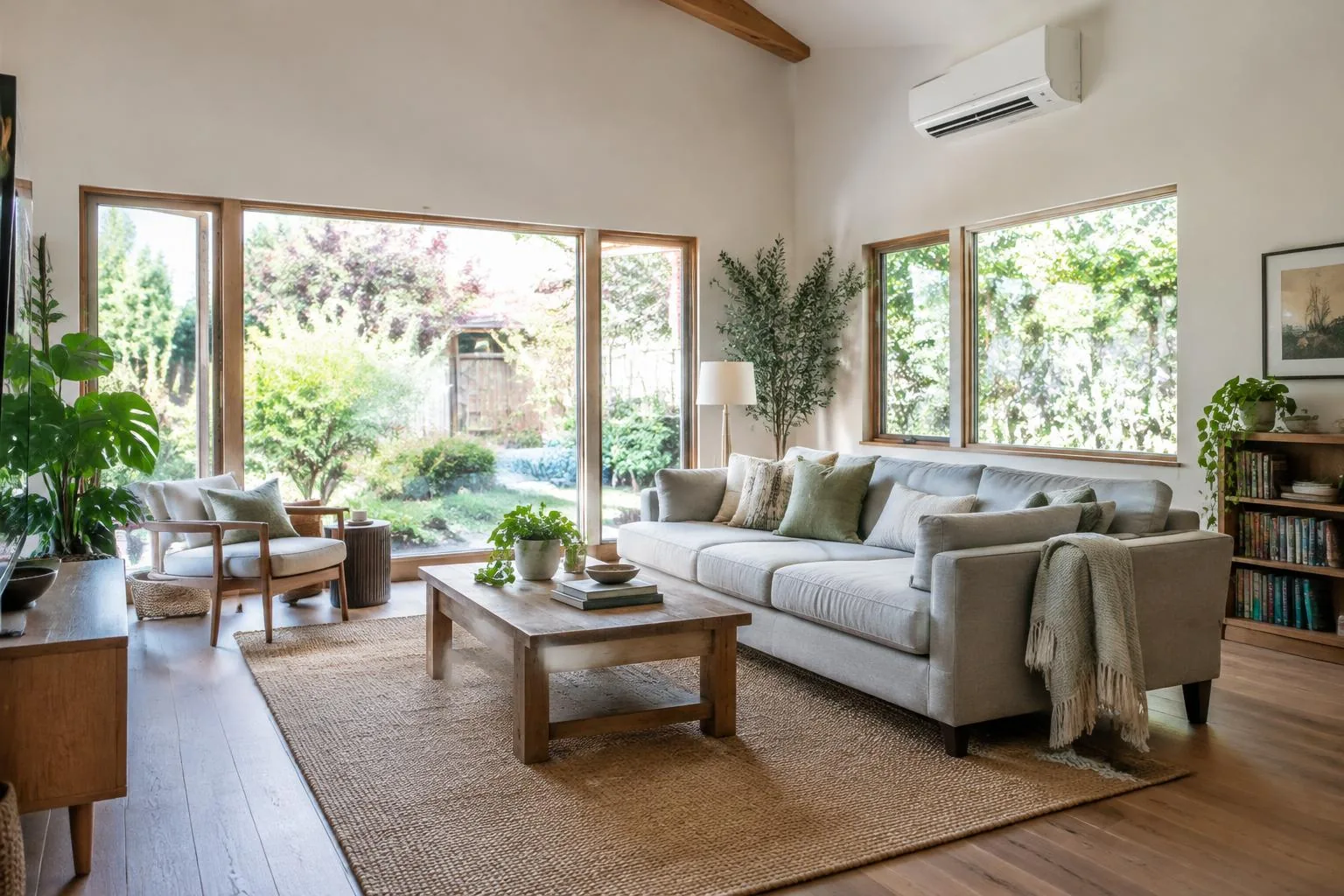 Illustrative comfortable Bay Area home with a ductless heating and cooling system